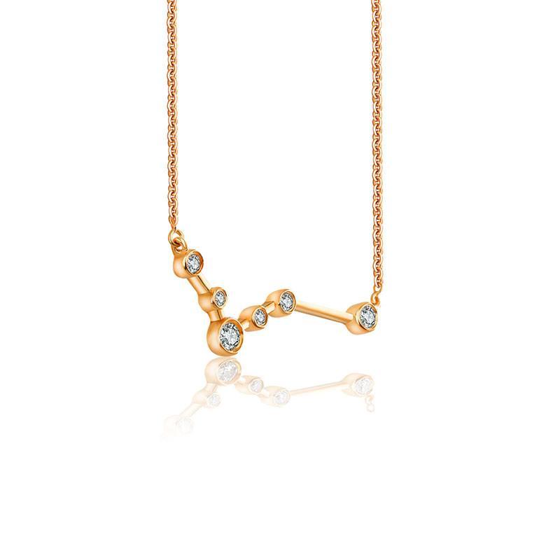 18K Gold Pisces Constellation Diamond Necklace - Necklaces - Izakov Diamonds + Fine Jewelry