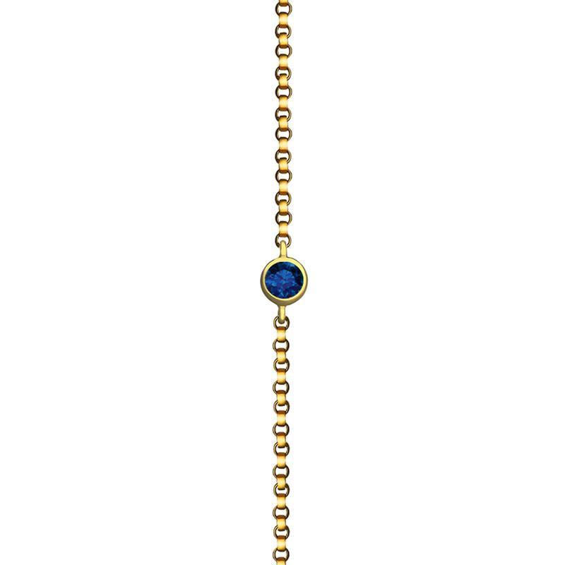 18K Gold September Birthstone Sapphire Bezel Bracelet Izakov Diamonds + Fine Jewelry