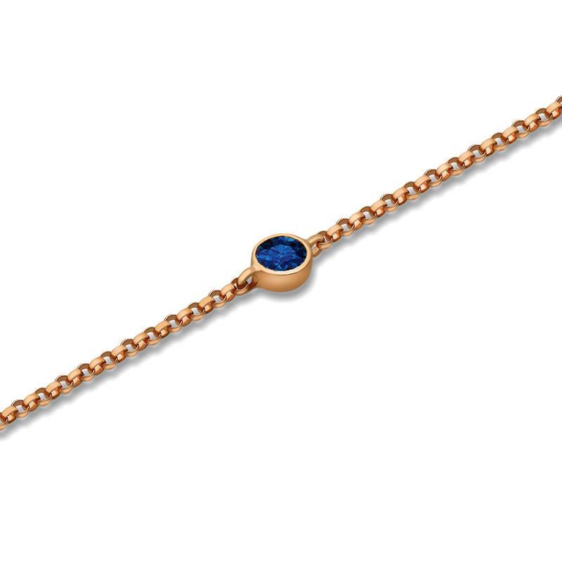 18K Gold September Birthstone Sapphire Bezel Bracelet Izakov Diamonds + Fine Jewelry