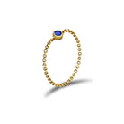 18K Gold September Birthstone Sapphire Chain Ring 3 / Yellow Gold Izakov Diamonds + Fine Jewelry