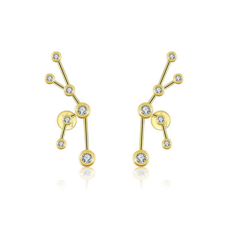 18K Gold Taurus Constellation Diamond Earrings Izakov Diamonds + Fine Jewelry