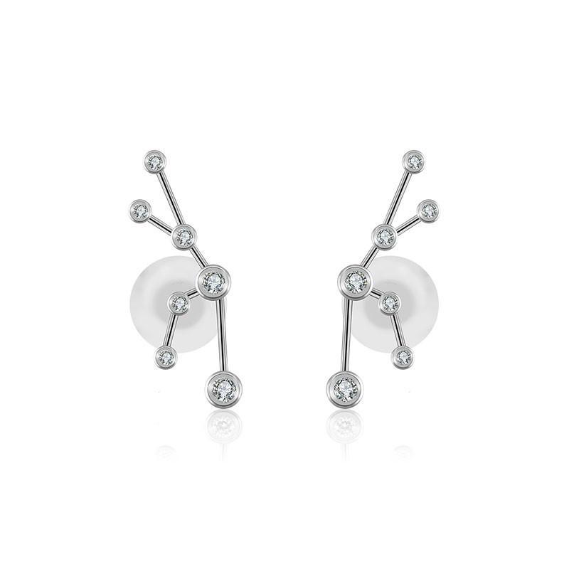 18K Gold Taurus Constellation Diamond Earrings - Earrings - Izakov Diamonds + Fine Jewelry