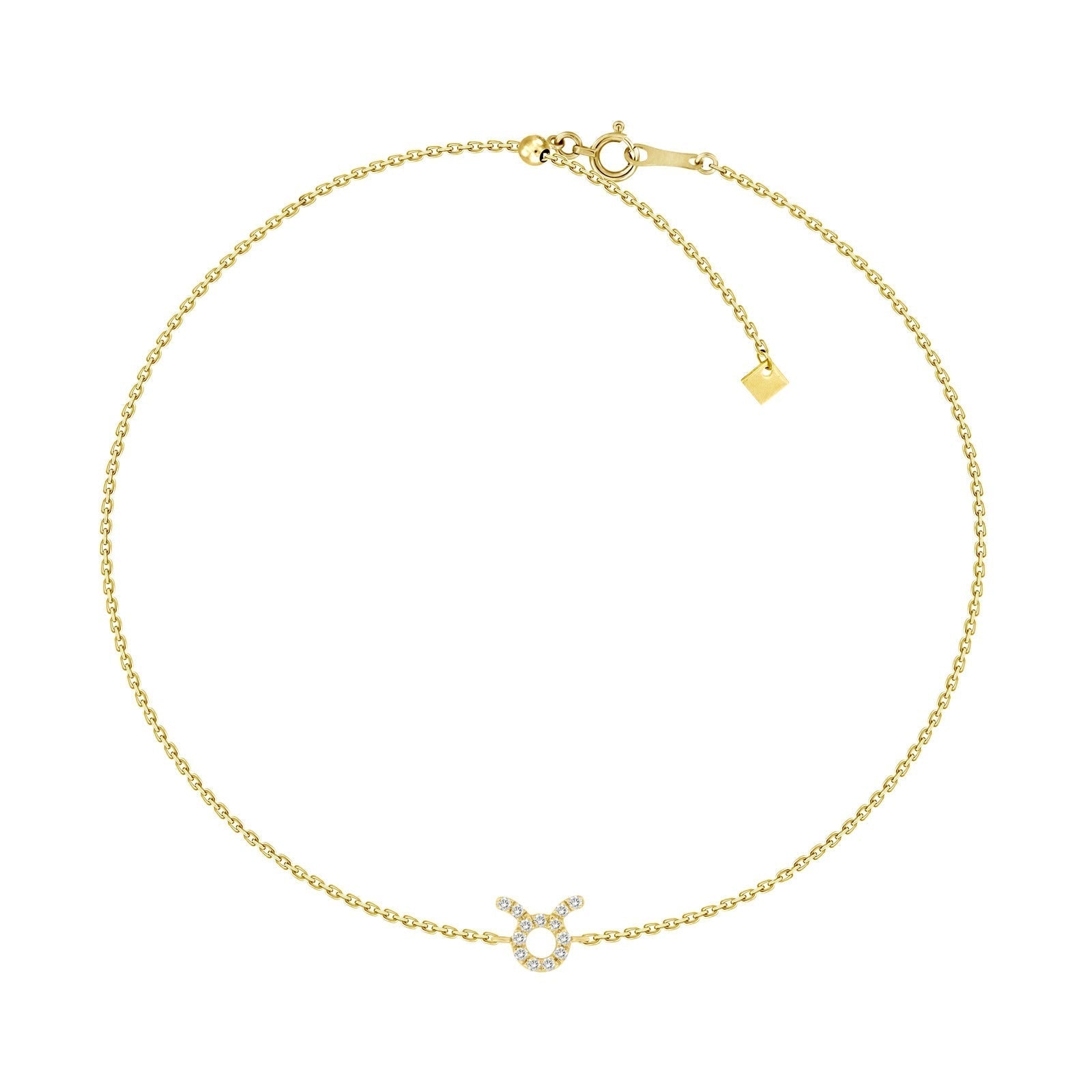 18K Gold Zodiac Sign Diamond Bracelet Taurus / Yellow Gold Izakov Diamonds + Fine Jewelry